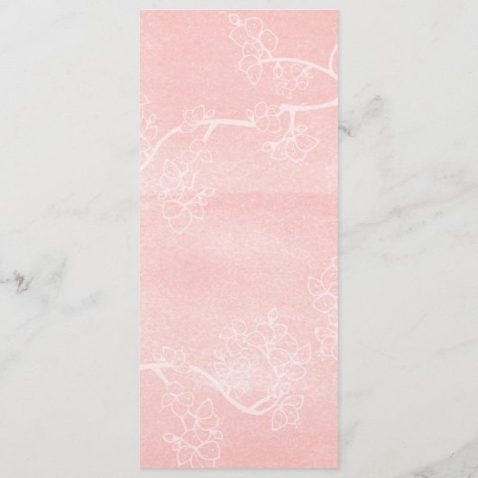 Peach Blossom Double Happiness Chinese bruiloft Menu (Achterkant)