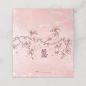 Peach Blossom Double Happiness Chinese bruiloft Plaatskaartje (Buitenkant ongevouwen)