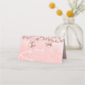 Peach Blossom Double Happiness Chinese bruiloft Plaatskaartje (Achterkant)