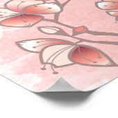 Peach Blossom Double Happiness Chinese bruiloft Poster (Hoek)