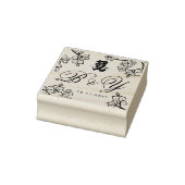Peach Blossom Double Happiness Chinese bruiloft Rubberstempel (Stempel)