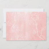 Peach Blossom Double Happiness Chinese bruiloft Save The Date (Achterkant)