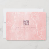 Peach Blossom Double Happiness Chinese bruiloft Save The Date (Achterkant)