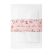 Peach Blossom Double Happiness Chinese bruiloft Uitnodigingen Wikkel (Voorkant Voorbeeld)