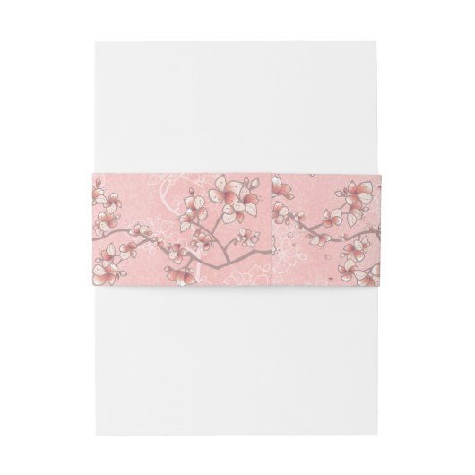 Peach Blossom Double Happiness Chinese bruiloft Uitnodigingen Wikkel (Achterkant Voorbeeld)