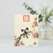 Peach Blossom Fine Art Briefkaart (Staand voorkant)