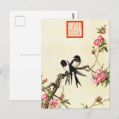 Peach Blossom Fine Art Briefkaart (Voorkant / Achterkant)