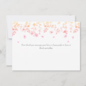 Peach Blossom Floral Wedding Bedankkaart (Achterkant)