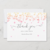 Peach Blossom Floral Wedding Bedankkaart (Voorkant)