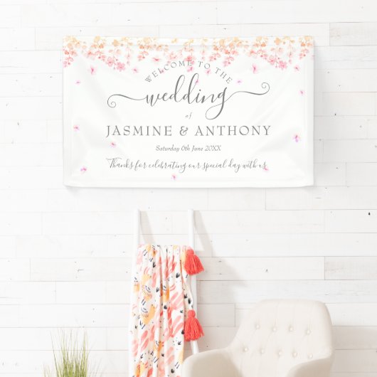 Peach Blossom Floral Wedding Spandoek (Insitu)