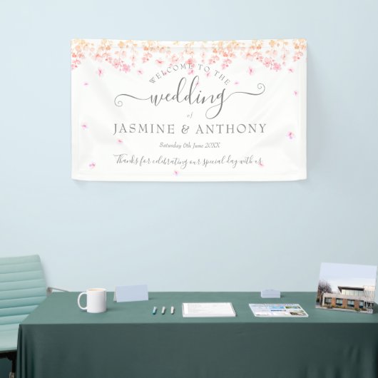 Peach Blossom Floral Wedding Spandoek (Beurs)