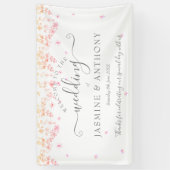 Peach Blossom Floral Wedding Spandoek (Verticaal)