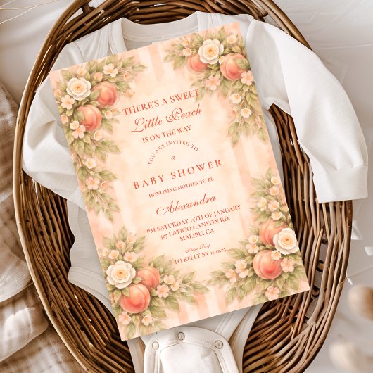 Peach Blossom Garden Baby Shower Kaart