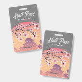 Peach Blossom Hall Pass Badge (Voor- en achterkant)