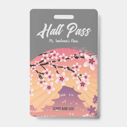 Peach Blossom Hall Pass Badge (Voorzijde)