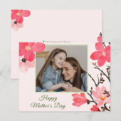 Peach Blossom Happy Moederdag-fotokaart Briefkaart (Voorkant / Achterkant)