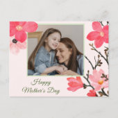 Peach Blossom Happy Moederdag-fotokaart Briefkaart (Voorkant)