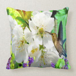 Peach Blossom Hummingbird Kussen