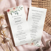 Peach Blossom huwelijksceremonie programma Programmakaart