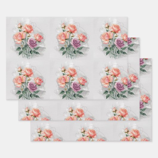 Peach Blossom Inpakpapier Vel (Set)