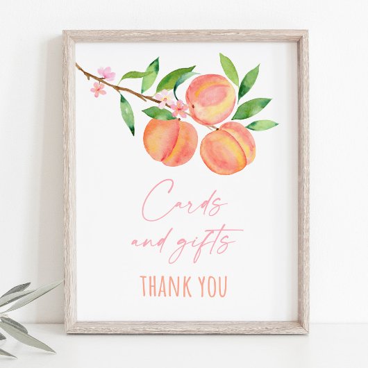 Peach Blossom Kaarten en cadeaus Verjaardagsteken Poster