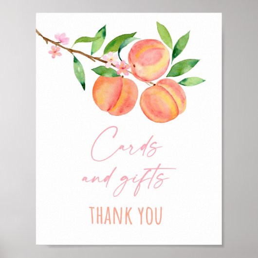 Peach Blossom Kaarten en cadeaus Verjaardagsteken Poster (Voorkant)