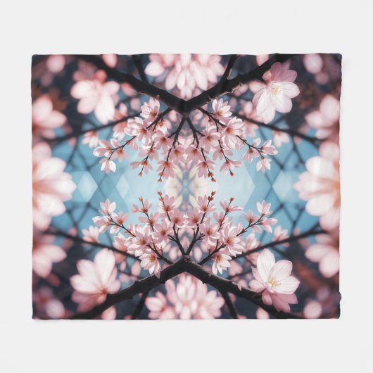 Peach Blossom Kaleidoscope Fleece Deken (Voorkant (Horizontaal))