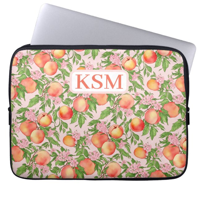 Peach Blossom-laptophoes Laptop Sleeve (Voorkant)