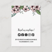 Peach Blossom Logo Social Media Earling Display Visitekaartje (Achterkant)