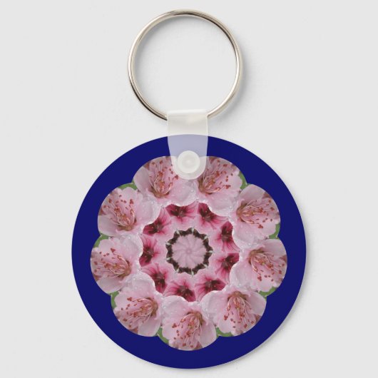 Peach Blossom Mandala Sleutelhanger (Voorkant)