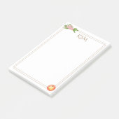 Peach Blossom Monogram Post it Notes (Schuin)