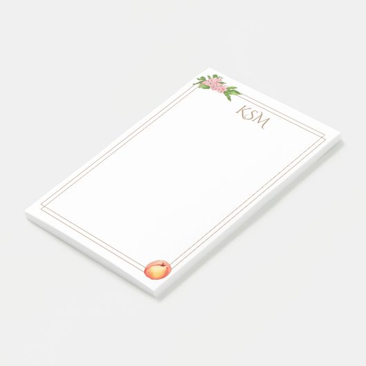 Peach Blossom Monogram Post it Notes (Schuin)