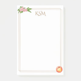 Peach Blossom Monogram Post it Notes