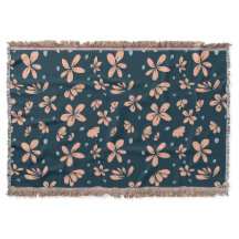 Peach Blossom Petals op Midnight Blue