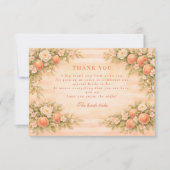 Peach Blossom Romance Bridal Shower Bedankkaart (Voorkant)