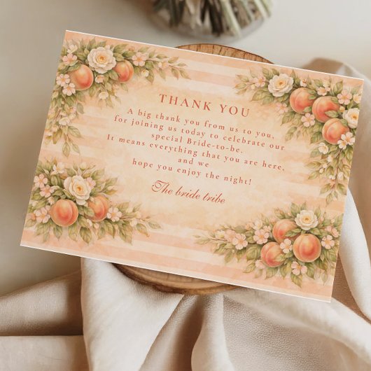 Peach Blossom Romance Bridal Shower Bedankkaart