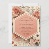 Peach Blossom Romance Wedding Kaart (Voorkant)