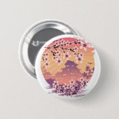 Peach Blossom Ronde Button 5,7 Cm (Voorkant /achterkant)