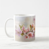 Peach Blossom Spring Floral Teacher Name Script Koffiemok (Links)