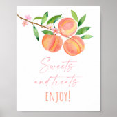 Peach Blossom Sweet Treats Verjaardagsteken Poster (Voorkant)