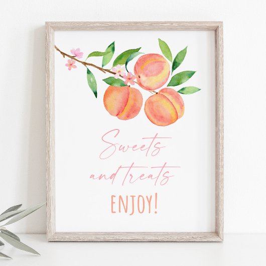 Peach Blossom Sweet Treats Verjaardagsteken Poster