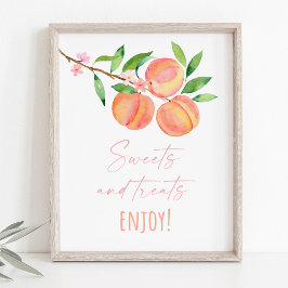 Peach Blossom Sweet Treats Verjaardagsteken Poster