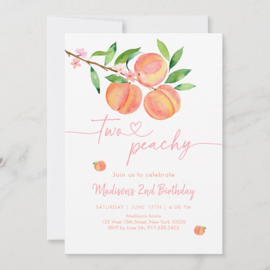 Peach Blossom Twee Peachy Verjaardag Kaart (Voorkant)