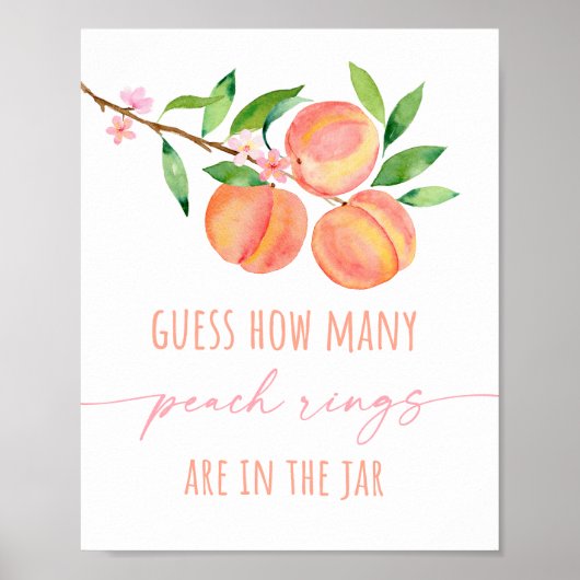 Peach Blossom Verjaardag Raad hoeveel spel Poster (Voorkant)
