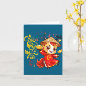 Peach Blossom Vietnamese Lunar New Year Horse 2026 Kaart (Gele Bloem)