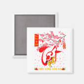 Peach Blossom Vietnamese Lunar New Year Horse 2026 Magneet (Voorkant / Achterkant)