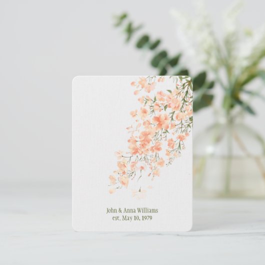 Peach Blossom Vow Renewal Kaart (Staand voorkant)