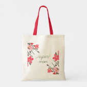 Peach Blossom Waterverf Moederdag Canvas tas (Achterkant)