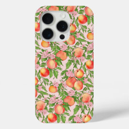 Peach Blossom Waterverf telefoonhoesje iPhone 15 Pro Case