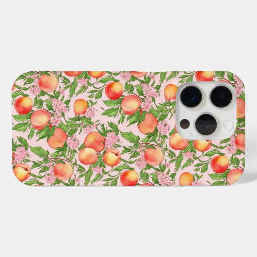 Peach Blossom Waterverf telefoonhoesje Case-Mate iPhone Case (Achterkant (horizontaal))